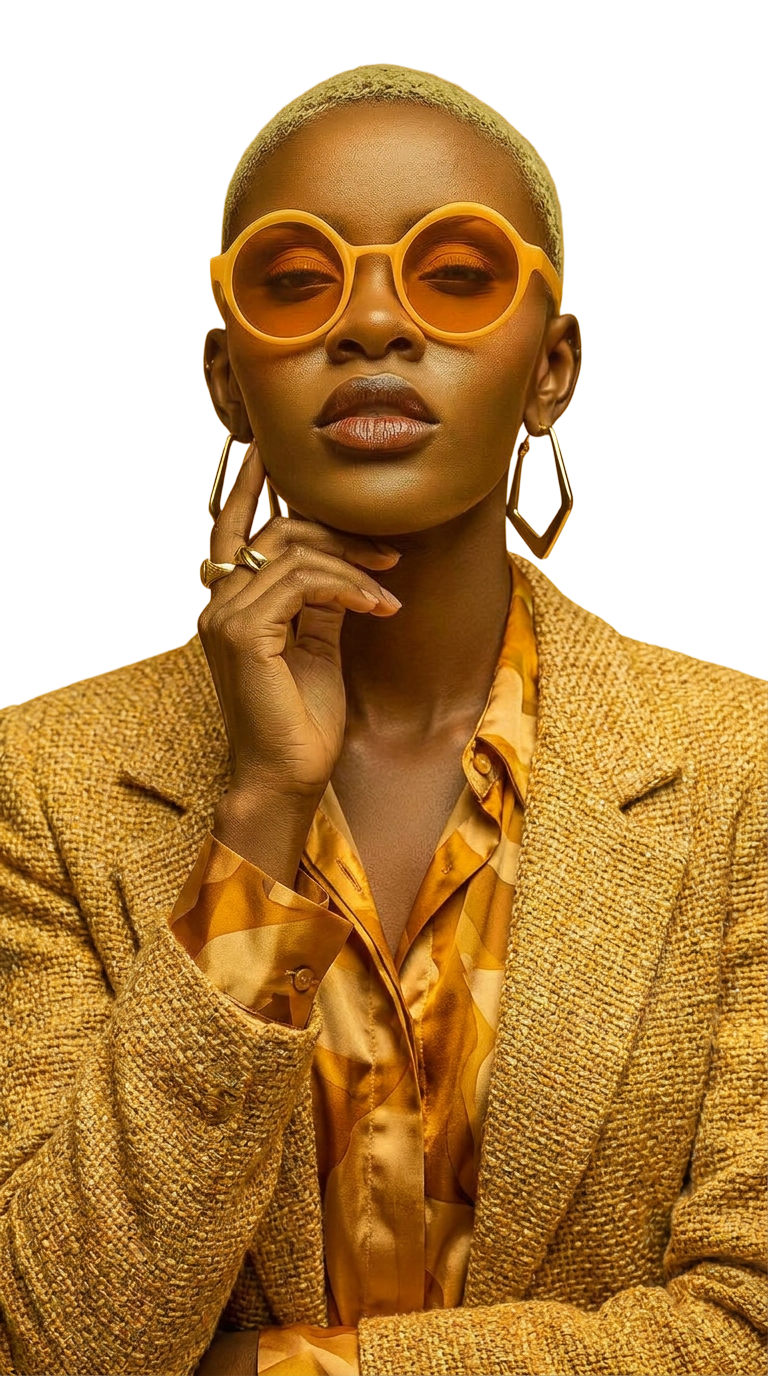 Investor in a golden blazer