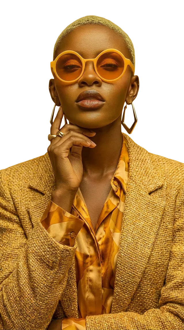 Investor in a golden blazer
